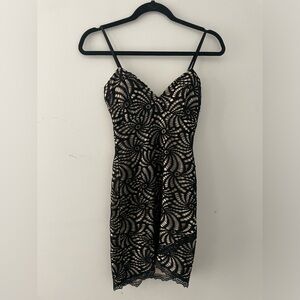 TRAC Black and Nude Lace Dress